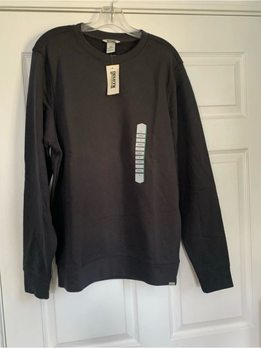 Duluth Trading Co Sweatshirt Mens Medium M Black Dark Gray Crew Neck NWT